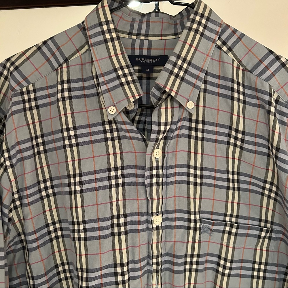 Burberry nova check button down shirt